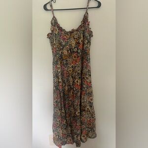 Natural Life Floral Maxi Dress sleeveless embroidered dress size medium